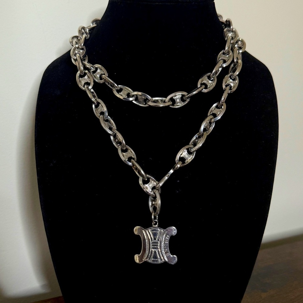 Silver Celine belt/necklace w/coa